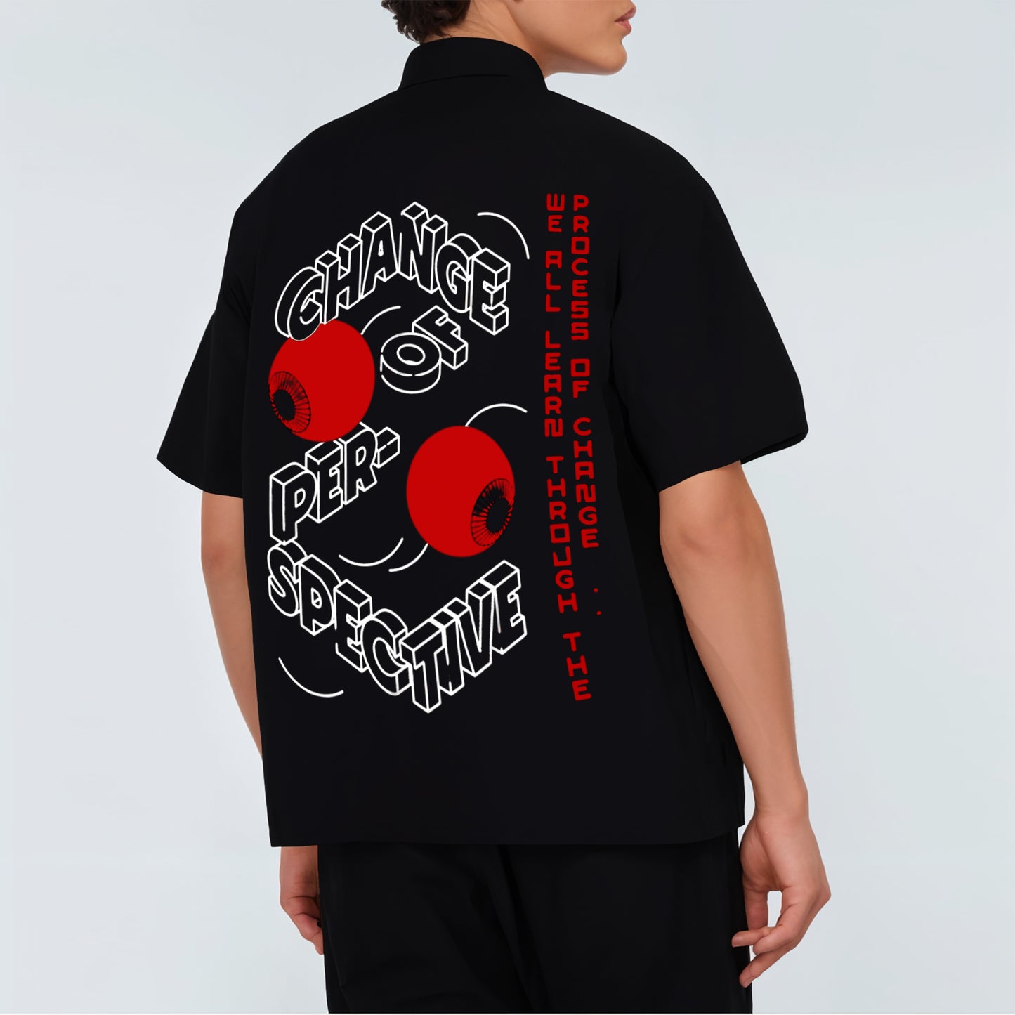 'Change of Perspective' Oversized Unisex Bowling Shirts