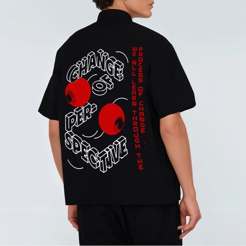 'Change of Perspective' Oversized Unisex Bowling Shirts