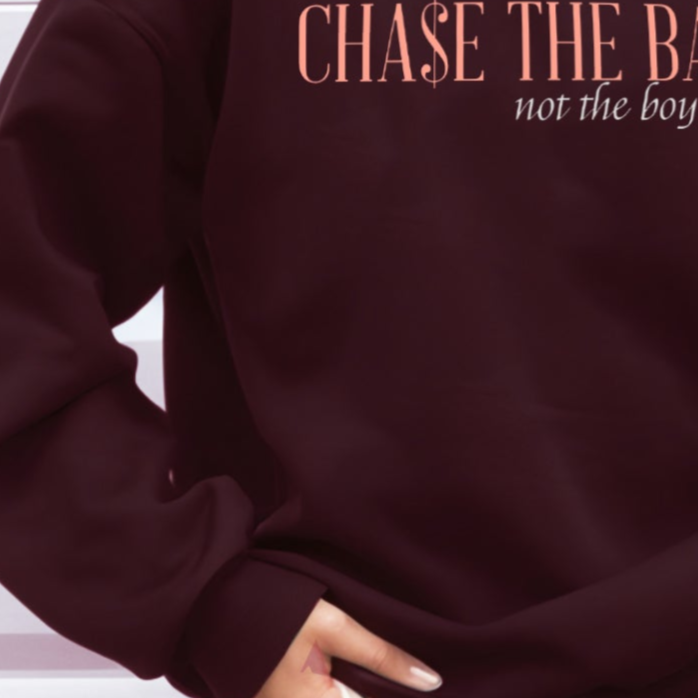 'Chase the bag not the boy' Oversized Unisex Sweatshirt