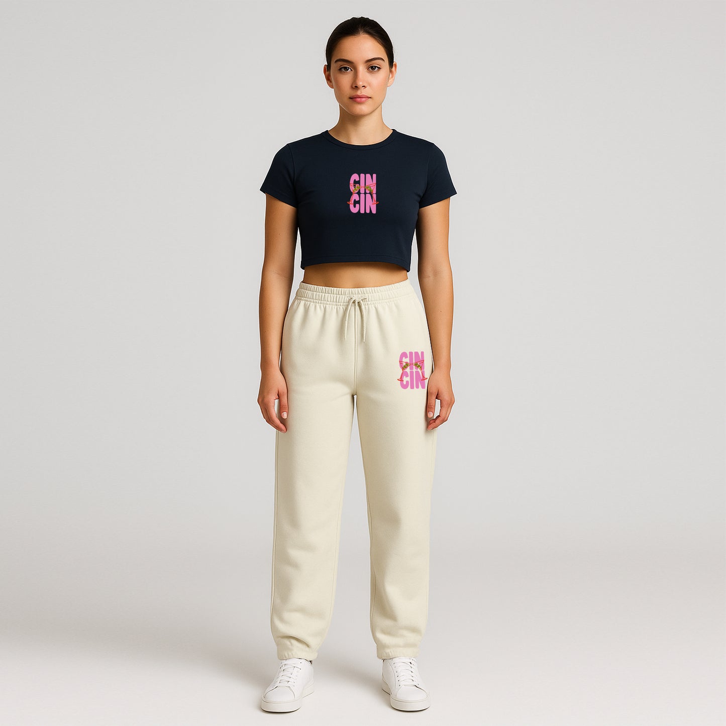 'CIN CIN' Pocket Print Unisex Sweatpants