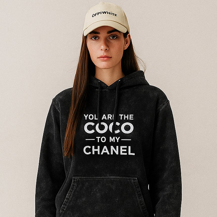 'Coco to my Chanel' Unisex Acid Washed Hoodie