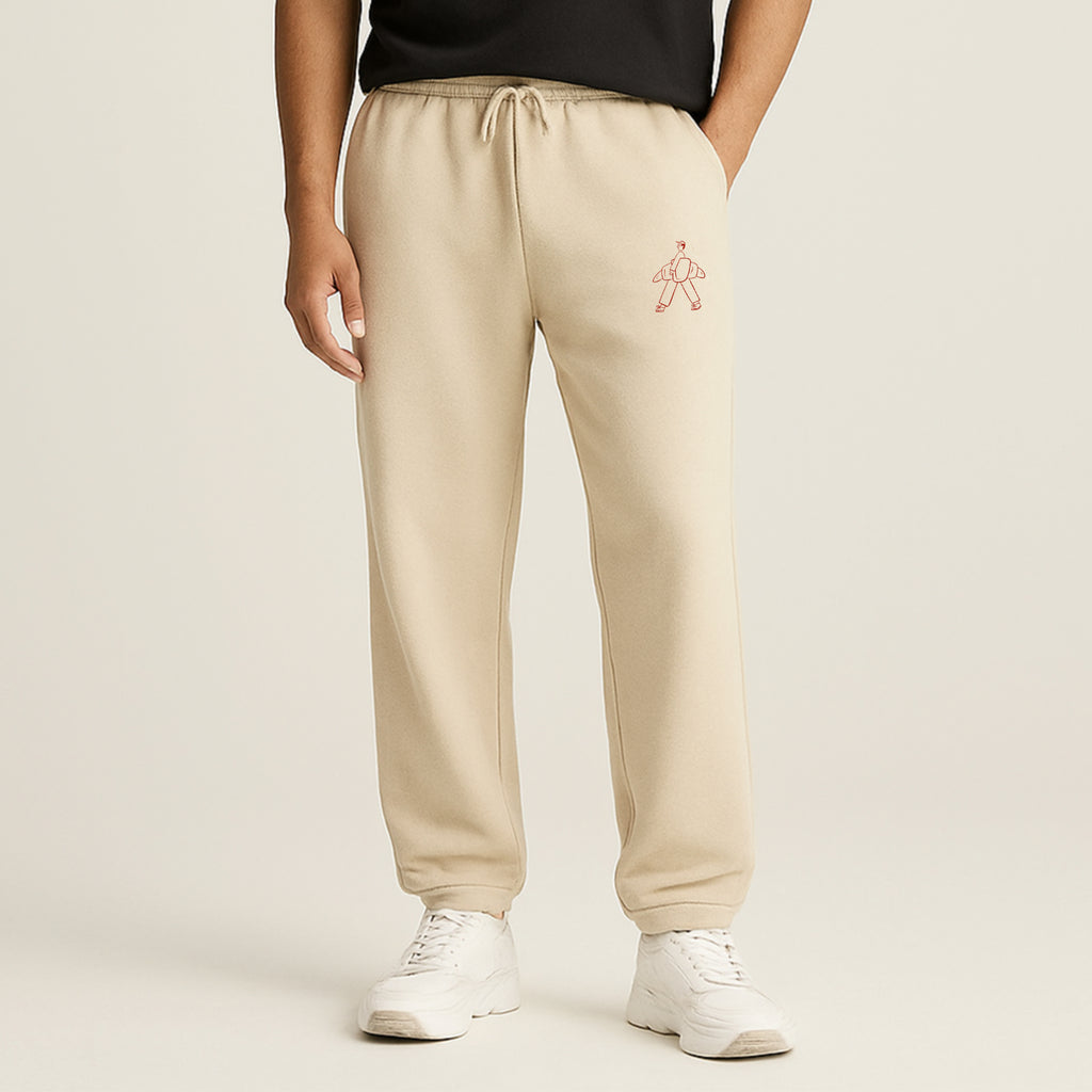 'Croissant Man' Pocket Print Unisex Sweatpants