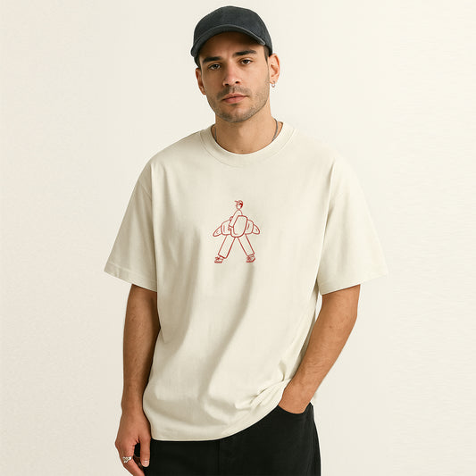 'Croissant Man' Unisex Oversized Classic T-Shirt