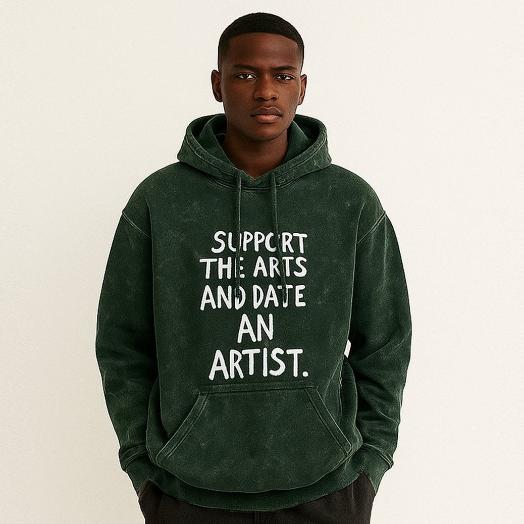 'Date an Artist' Unisex Acid Washed Hoodie