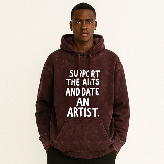 'Date an Artist' Unisex Acid Washed Hoodie
