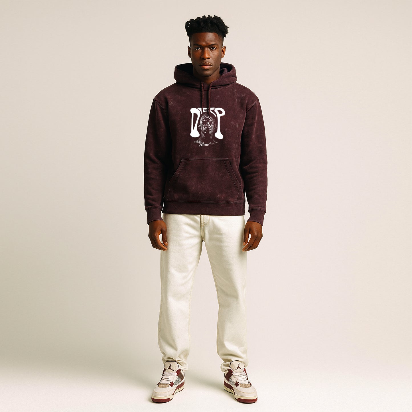 'Deep' graphic Unisex Acid Washed Hoodie