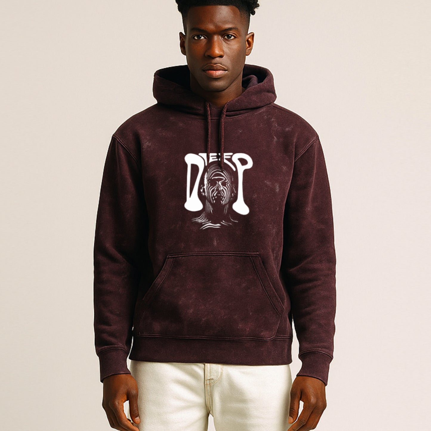 'Deep' graphic Unisex Acid Washed Hoodie