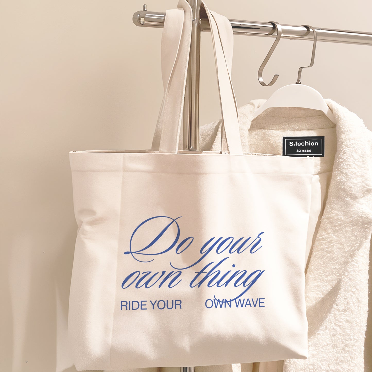 'Do your own thing' functional large tote bag