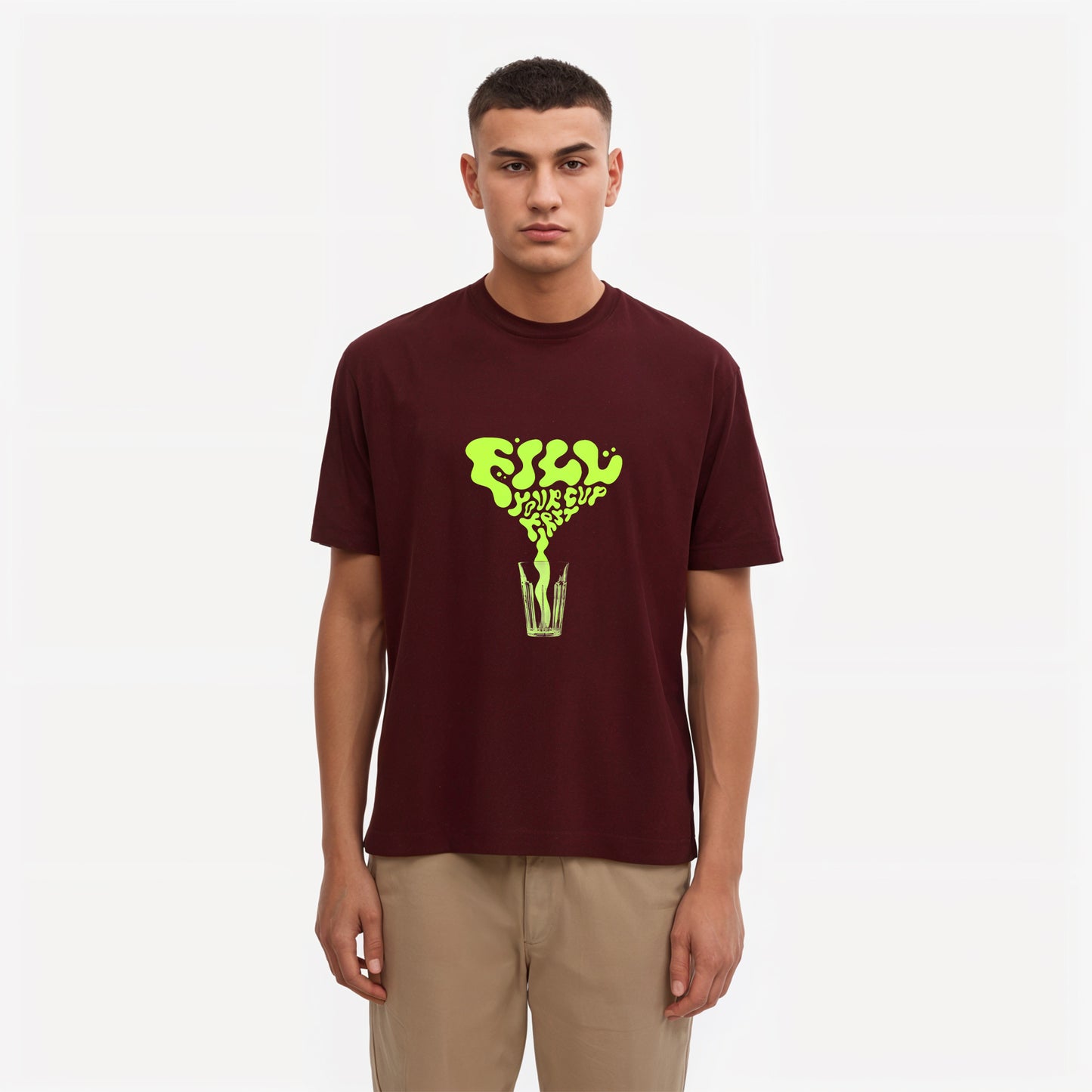 'Fill your cup first'  Glow in the Dark Oversized Unisex T-Shirt
