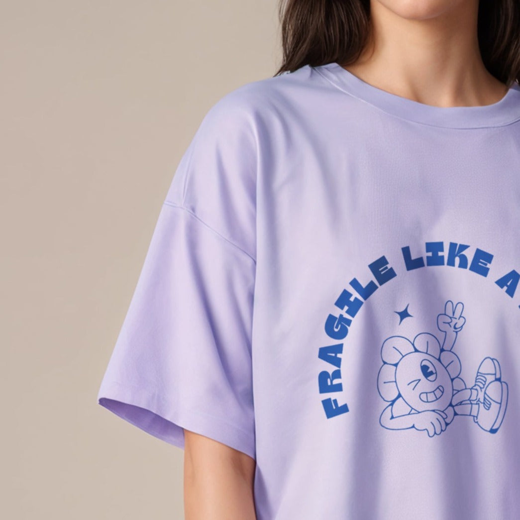 'Fragile like a bomb' oversized T-Shirt