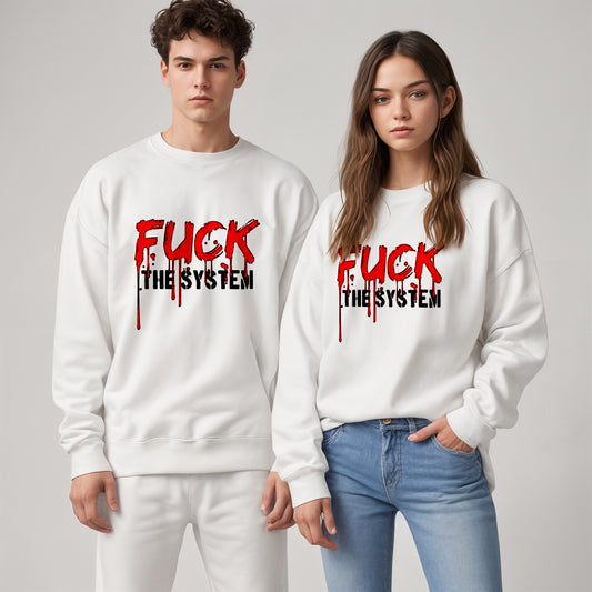 'Fuck the system' Oversized Sweatshirt