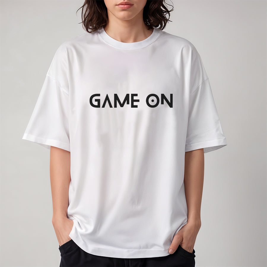 'Game On' puff print Oversized Unisex T-Shirt