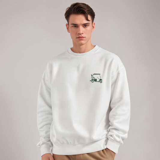 Embroidered Golf Cart pocket print Oversized Sweatshirt