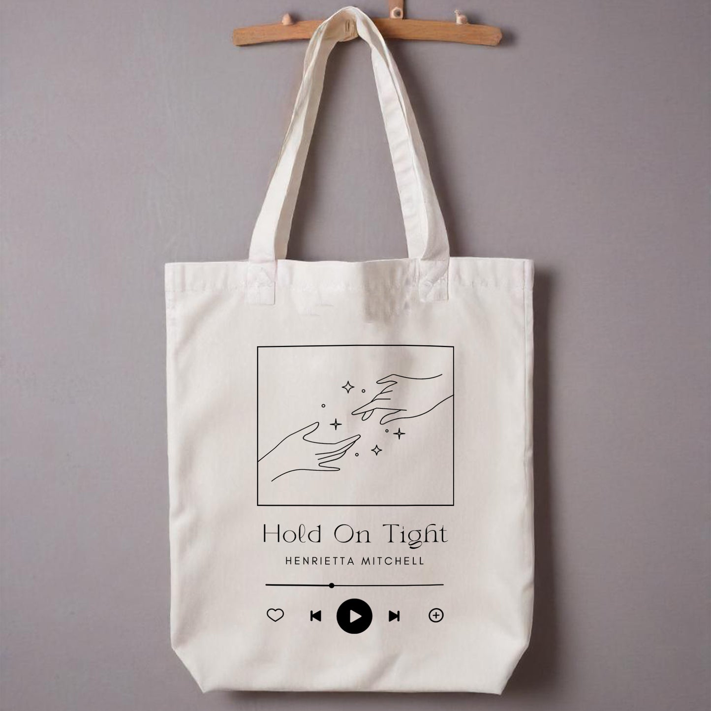 'Hold on' Custom Cotton Tote Bag