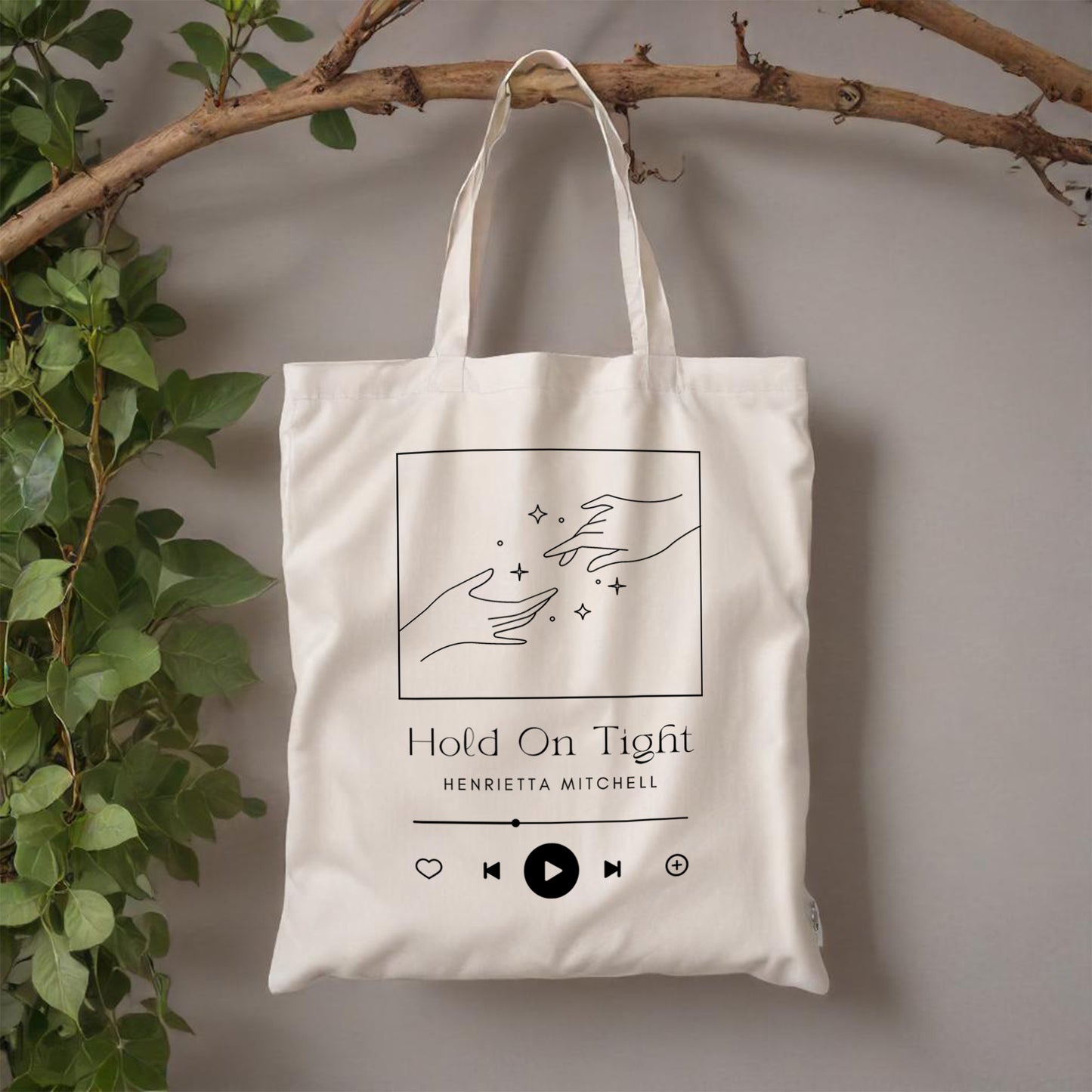 'Hold on' Custom Cotton Tote Bag