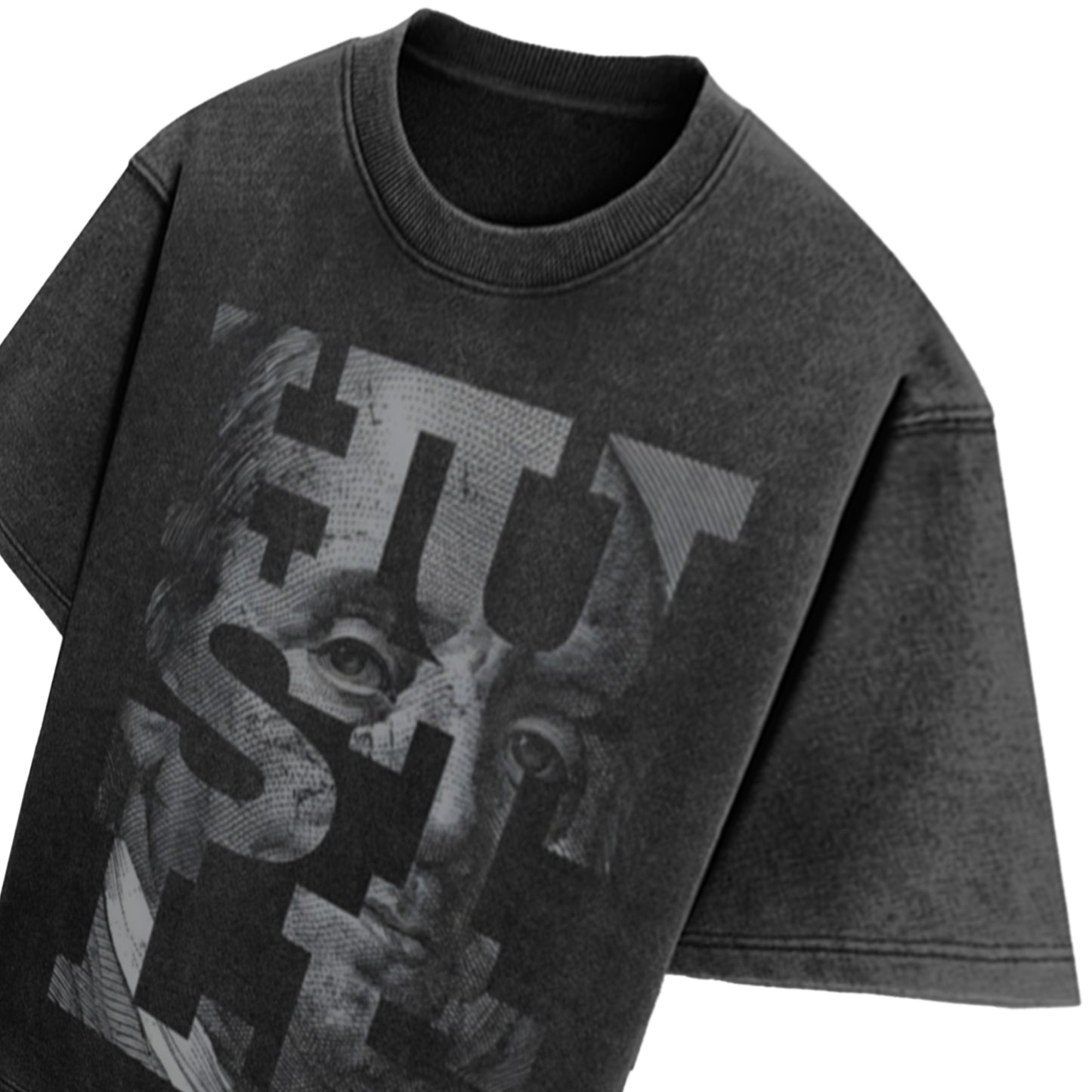 'Hustle' Oversized Acid Wash T-Shirt