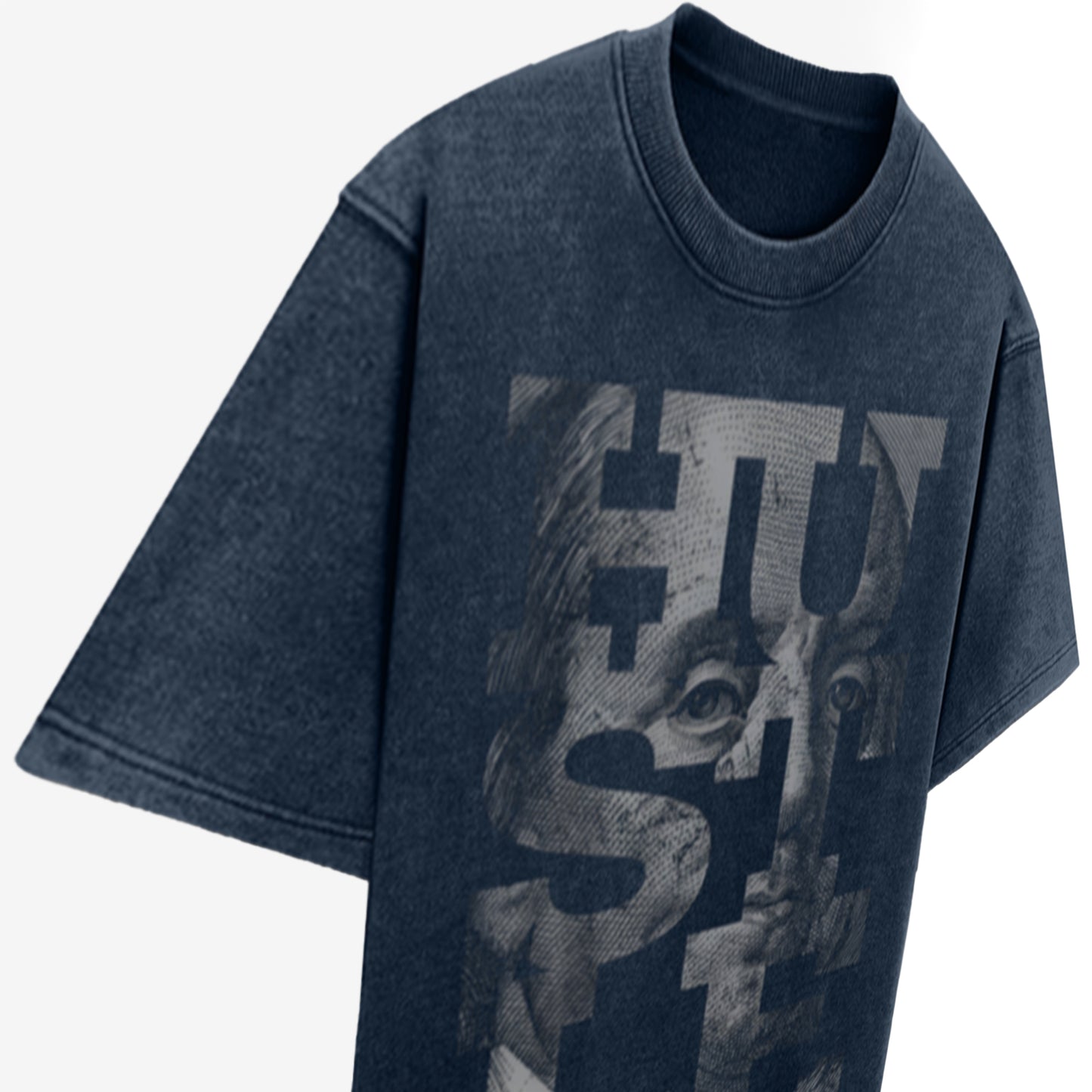 'Hustle' Oversized Acid Wash T-Shirt