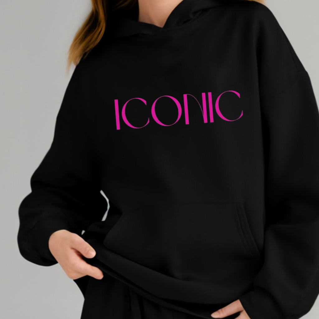 The 'ICONIC' Black oversized Hoodie