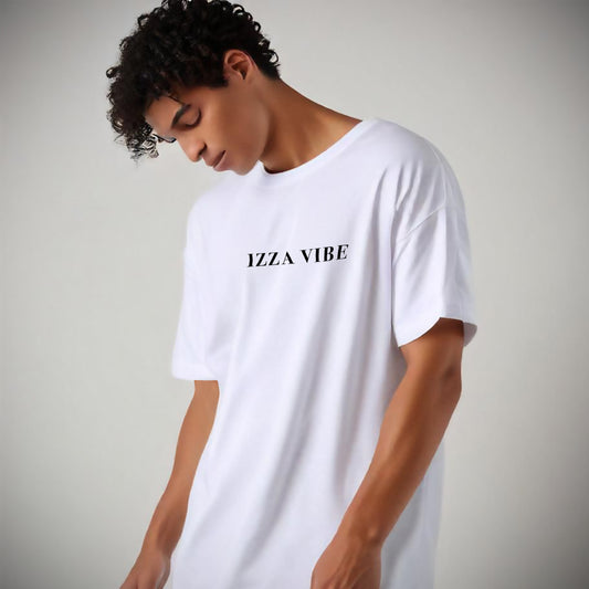 'Izza Vibe' White Oversized T-Shirt