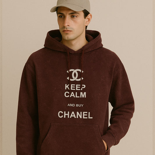 'Keep Calm and buy Chanel' Unisex Acid Washed Hoodie