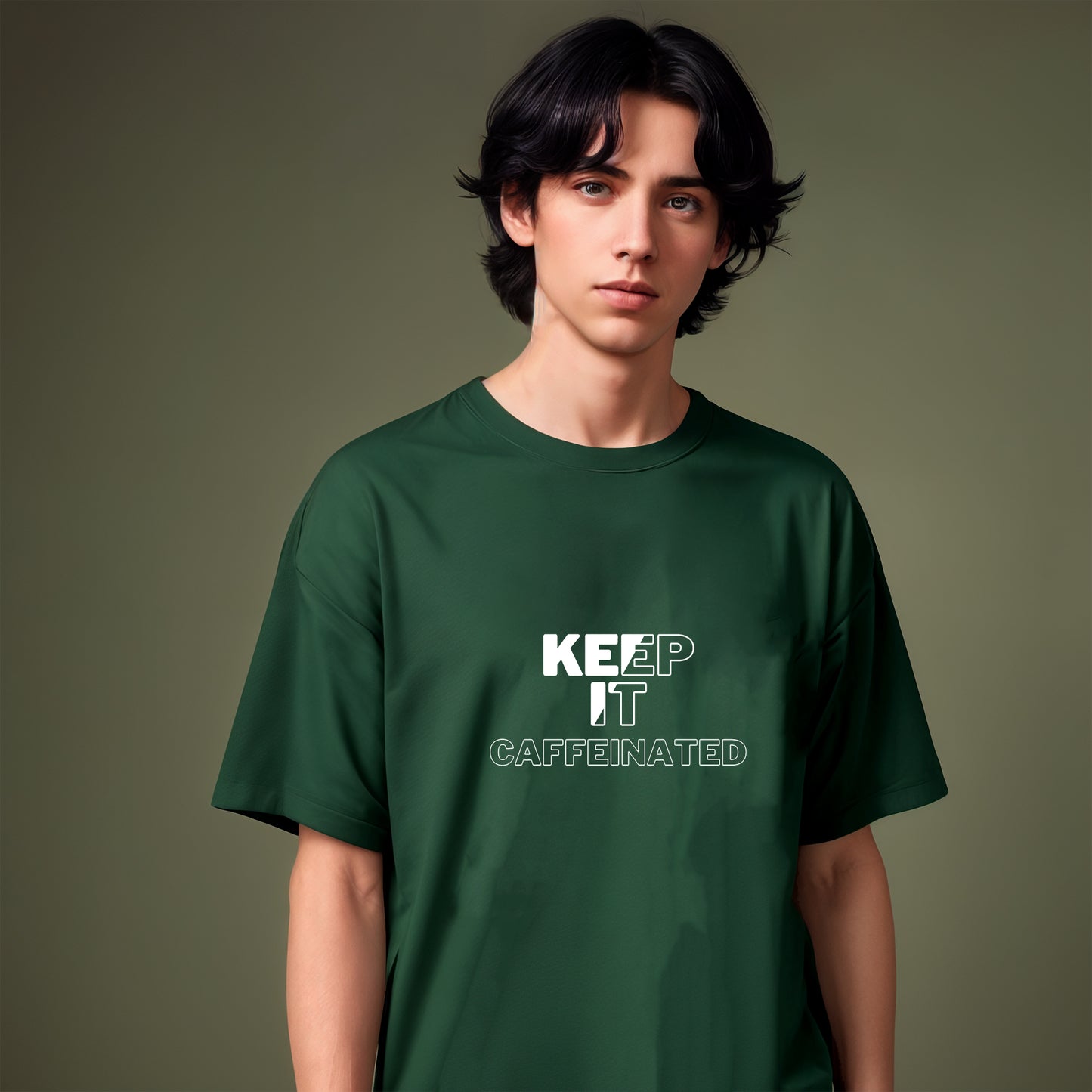 'Keep it caffeinated' Oversized T-Shirt