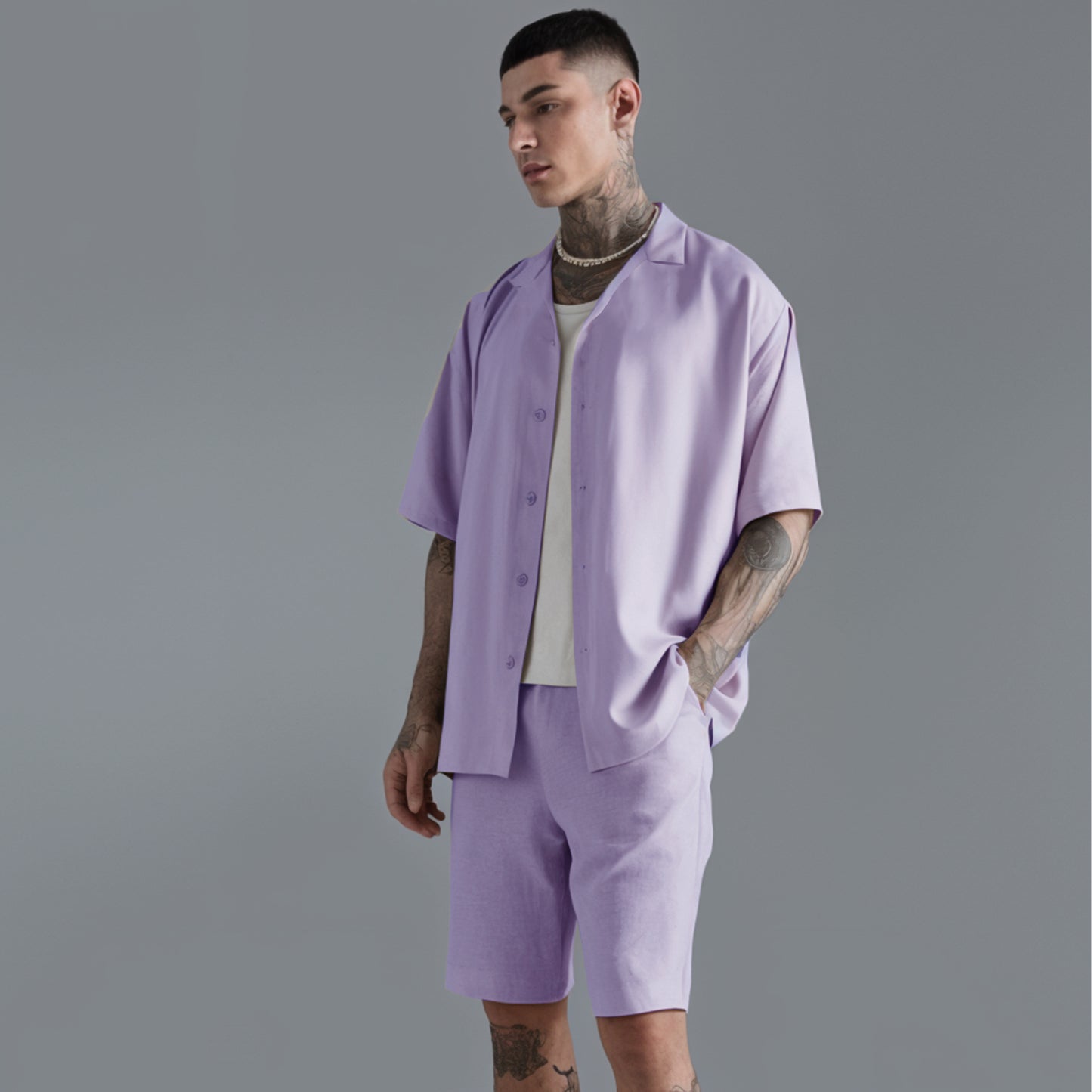 Classic Lavender Bowling Shirt