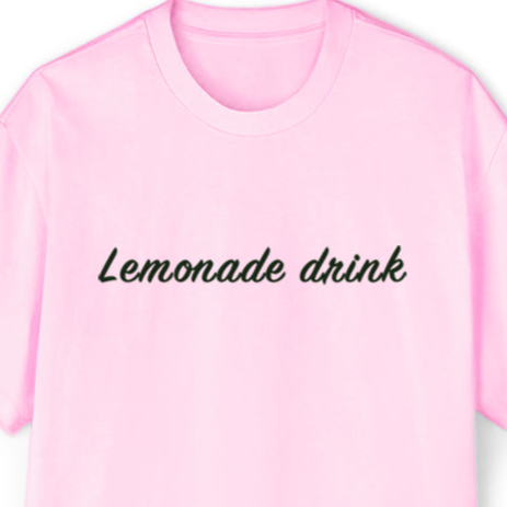 'Lemonade Drink' graphic print oversized unisex baby pink T-Shirt