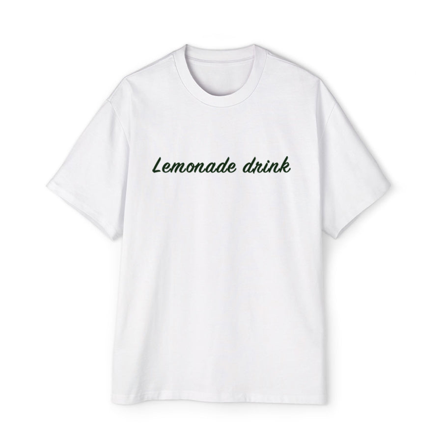 'Lemonade Drink' graphic print oversized white unisex T-Shirt