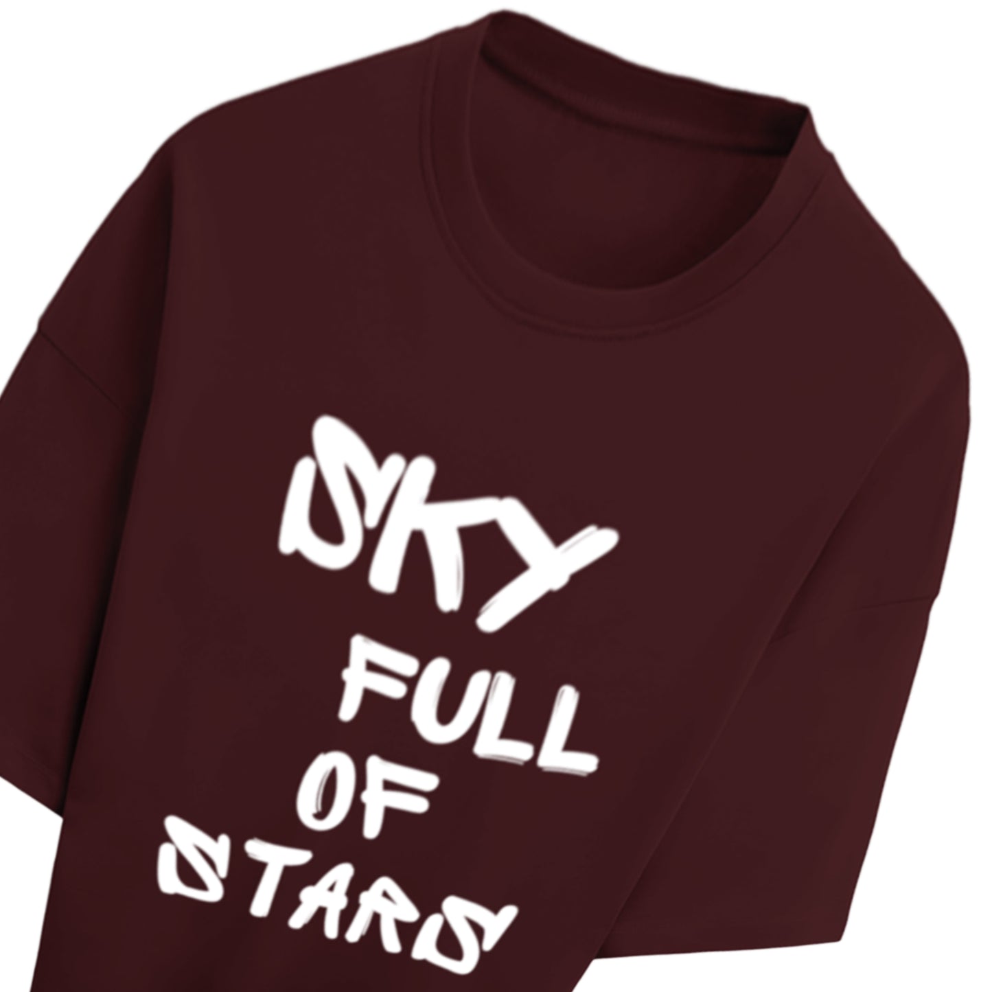 Coldplay graphic edition Oversized Terry Cotton T-Shirt (Maroon)