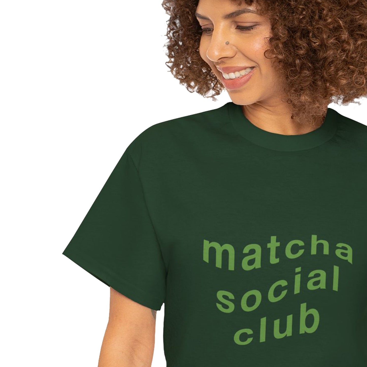 'Matcha Social Club' custom print Oversized T-Shirt