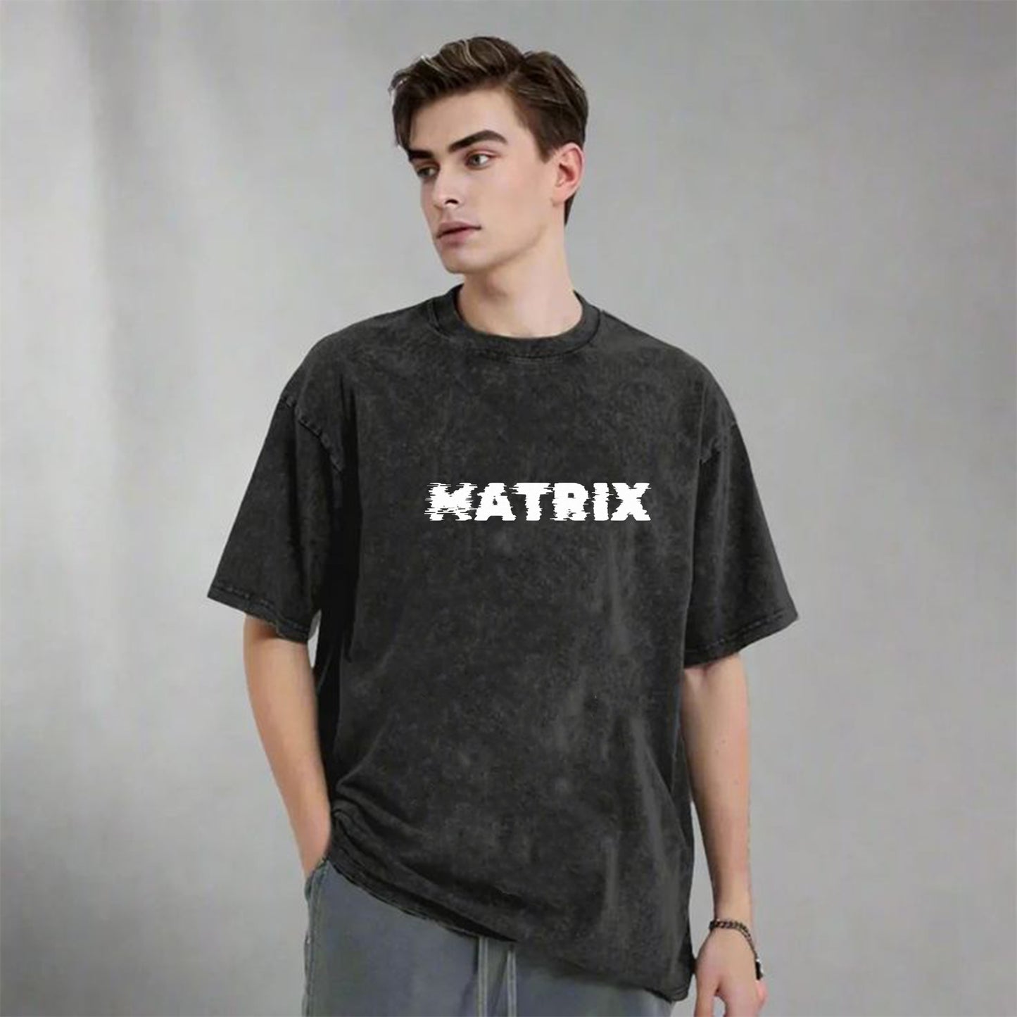 The 'Matrix' Unisex Oversized Acid Wash T-Shirt