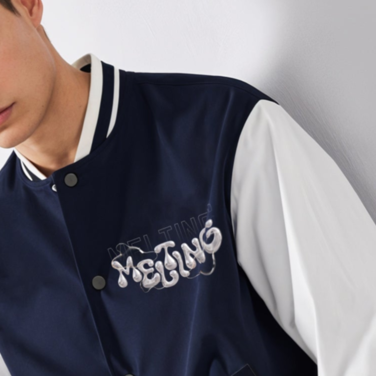 'Melting' graphic Unisex Varsity Jacket