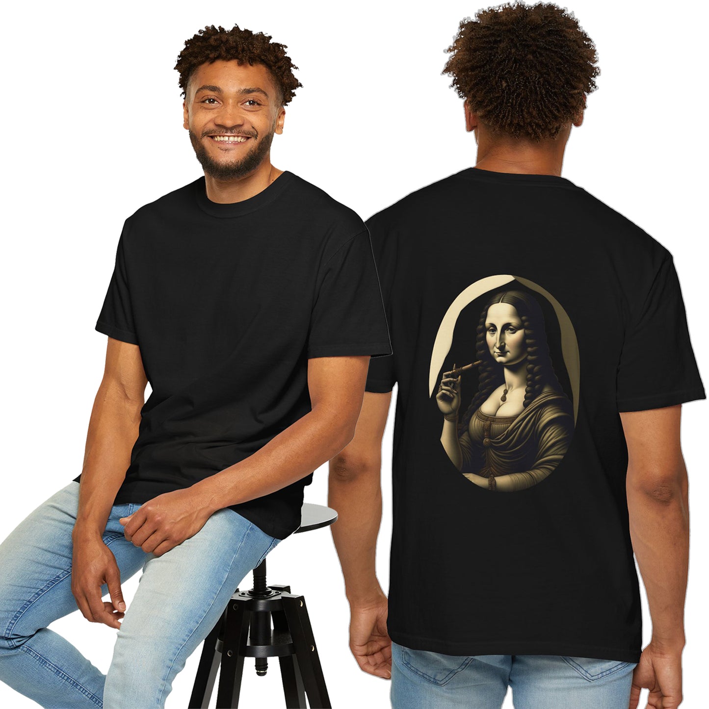 Mona Lisa Print Unisex Oversized T-Shirt