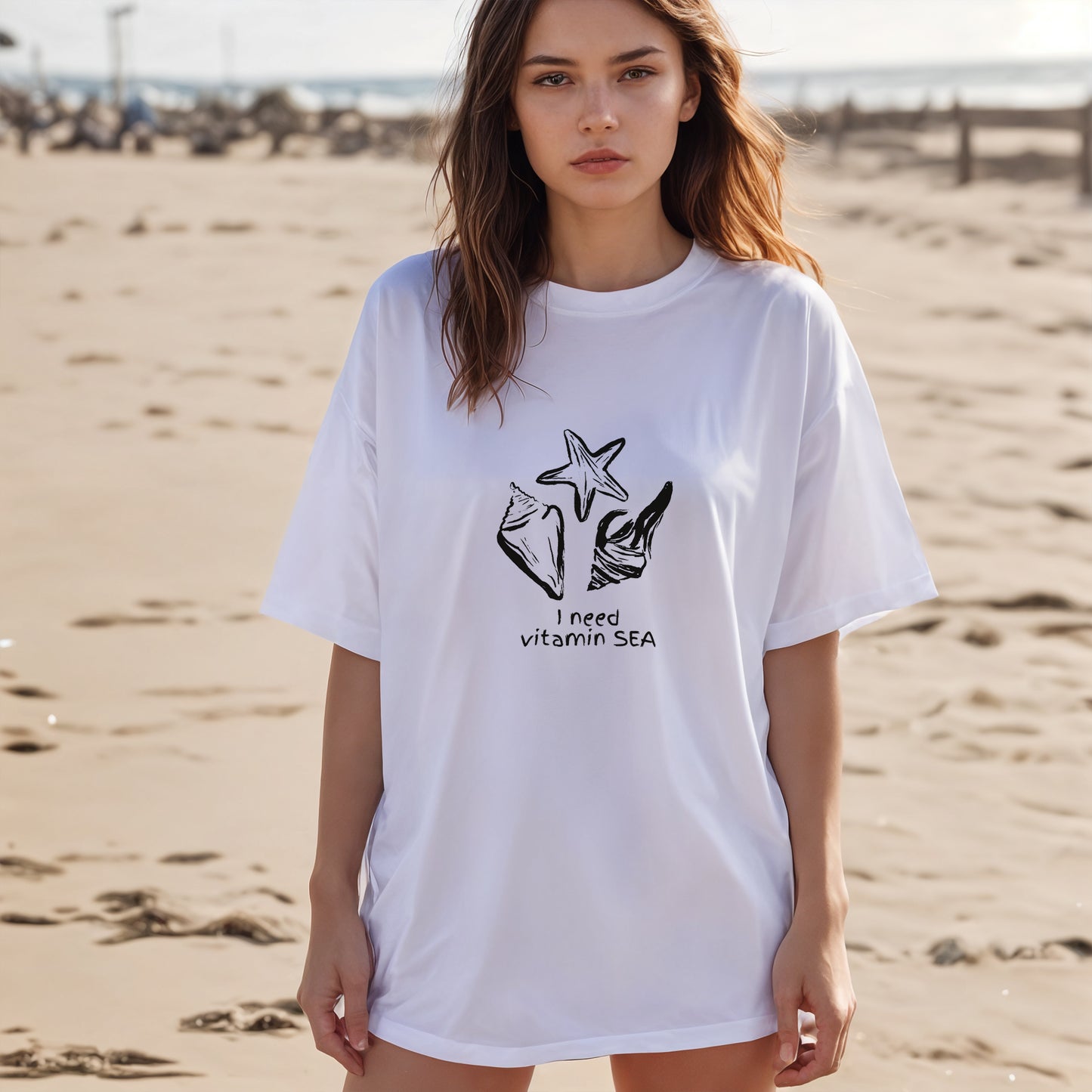 'I need Vitamin Sea' Oversized T-Shirt