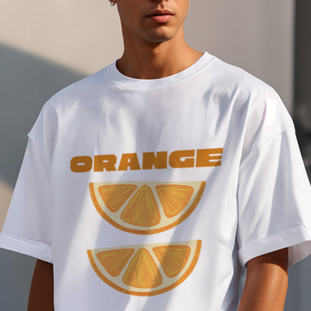 'Orange' graphic oversized unisex T-Shirt