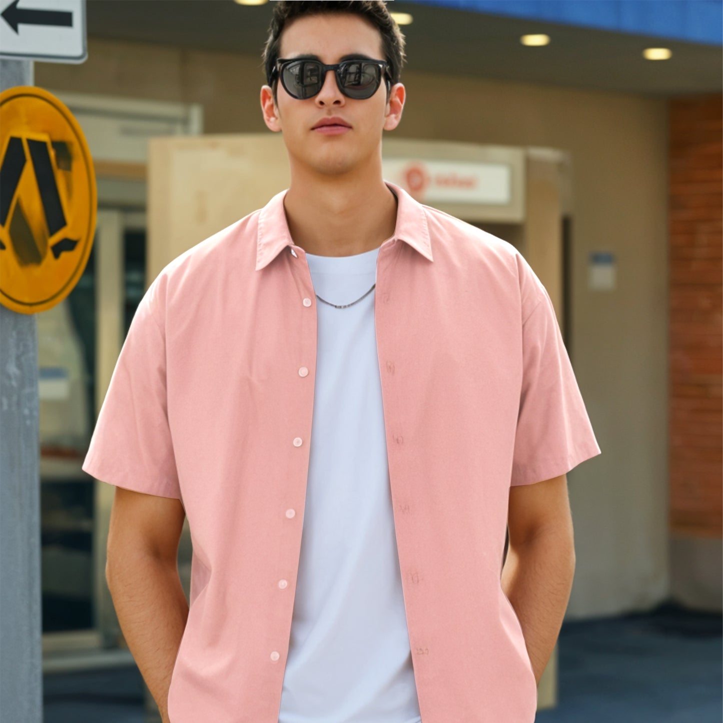 Classic Light Baby Pink Bowling Shirt