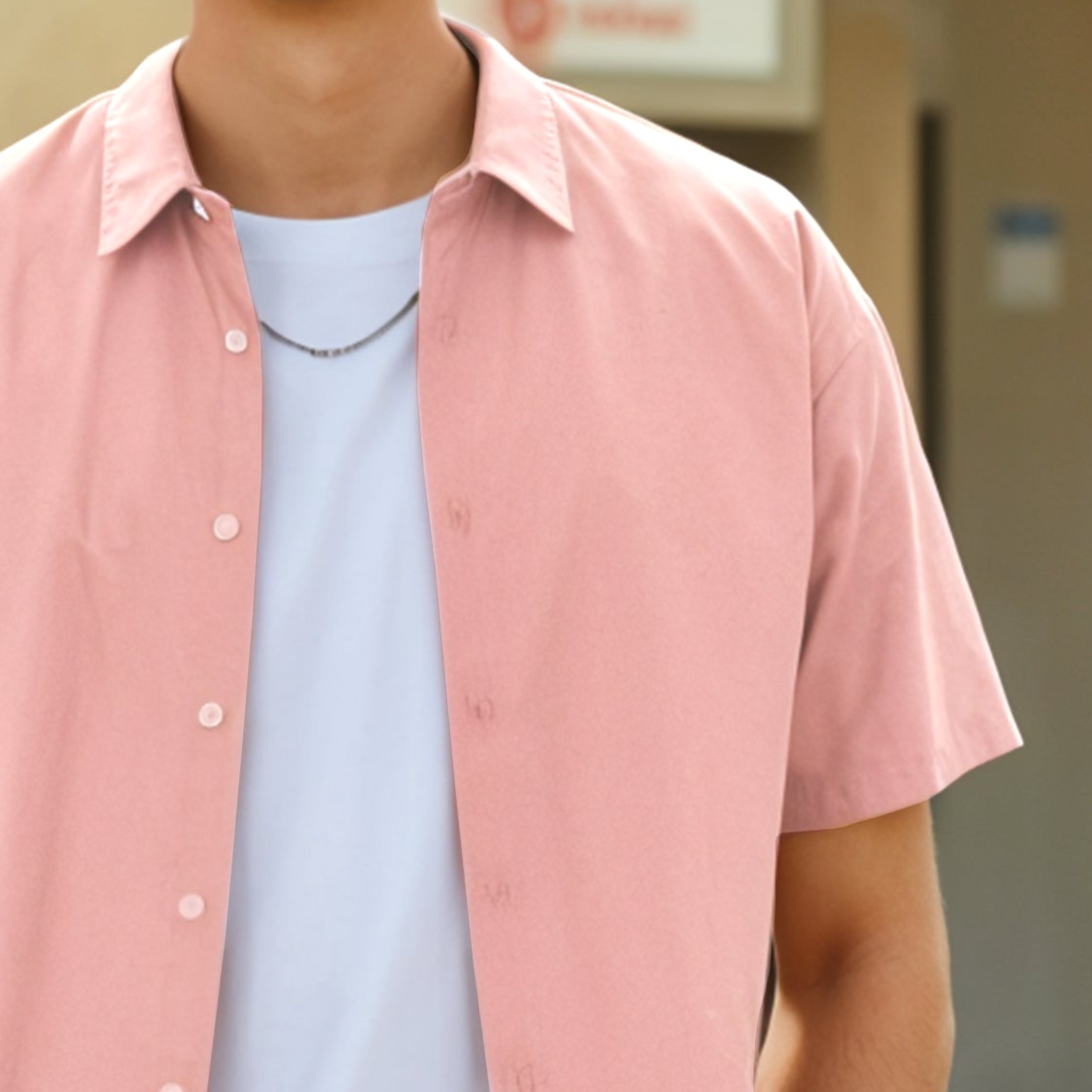 Classic Light Baby Pink Bowling Shirt