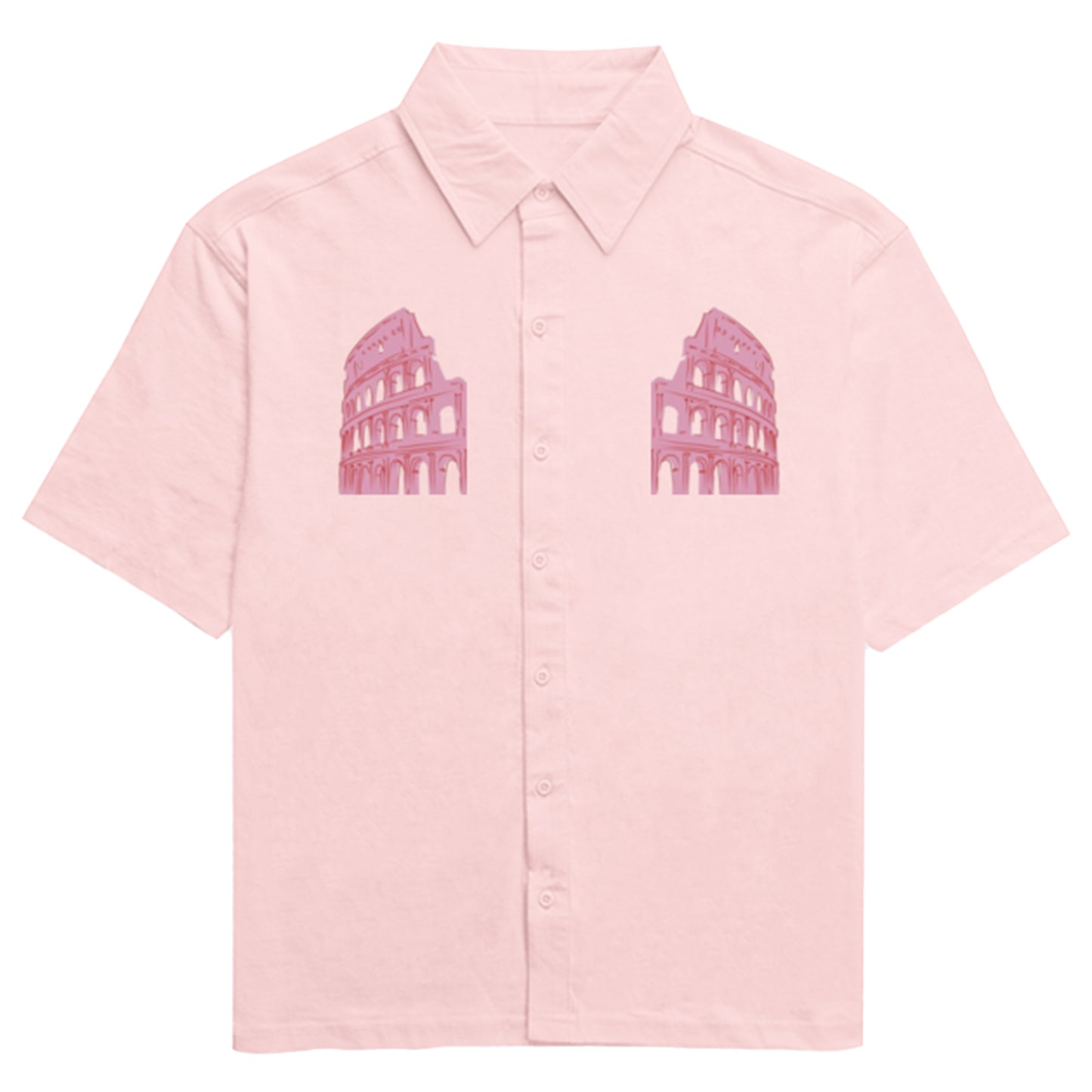Colosseum pocket print Oversized Summer Bowling Shirt