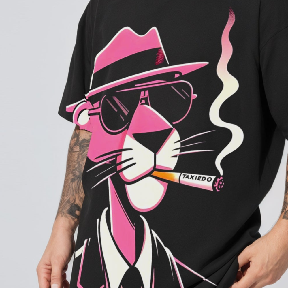 1 Pink Panther All over graphic print Oversized T-Shirt