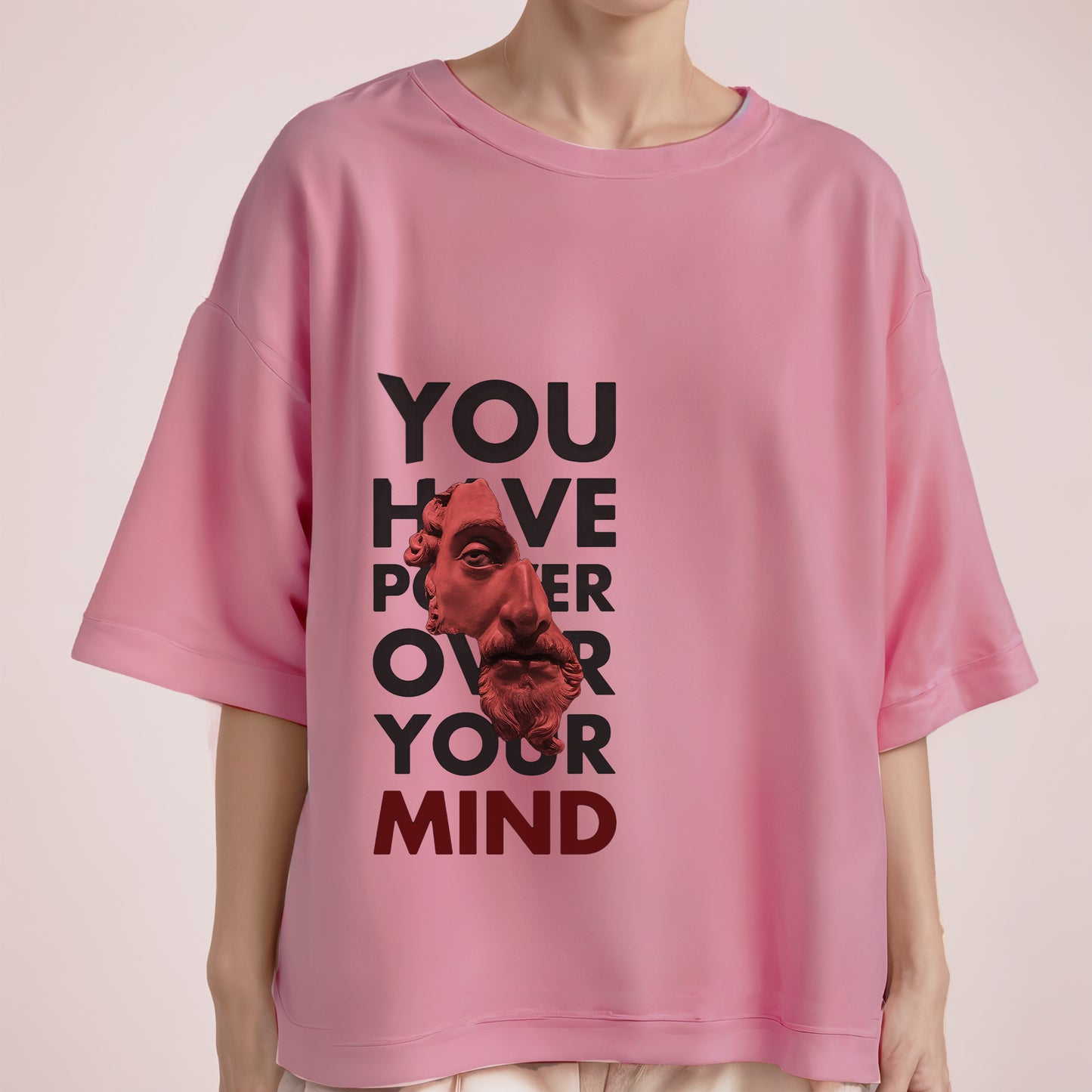 'Power over your mind' Unisex Oversized Terry Cotton T-Shirt