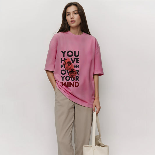 'Power over your mind' Unisex Oversized Terry Cotton T-Shirt