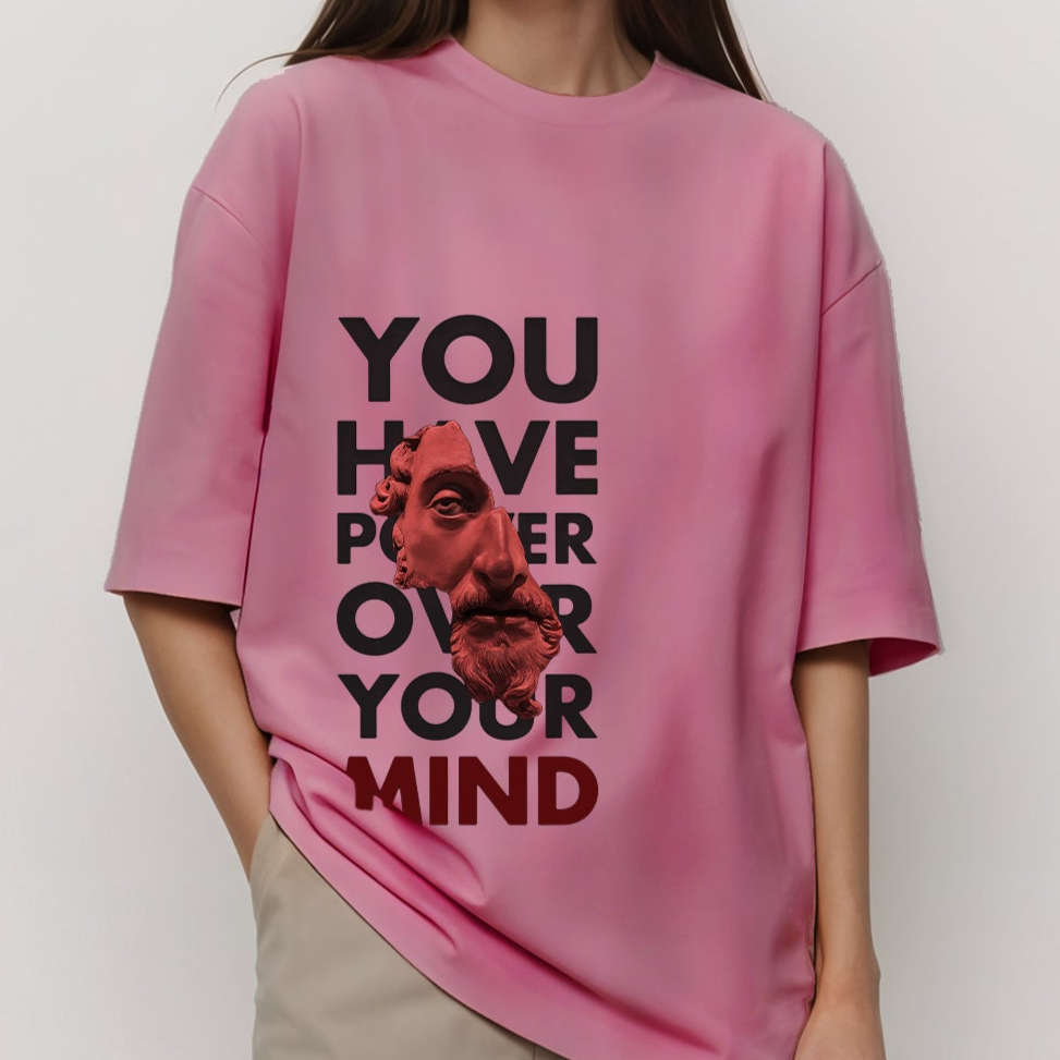 'Power over your mind' Unisex Oversized Terry Cotton T-Shirt