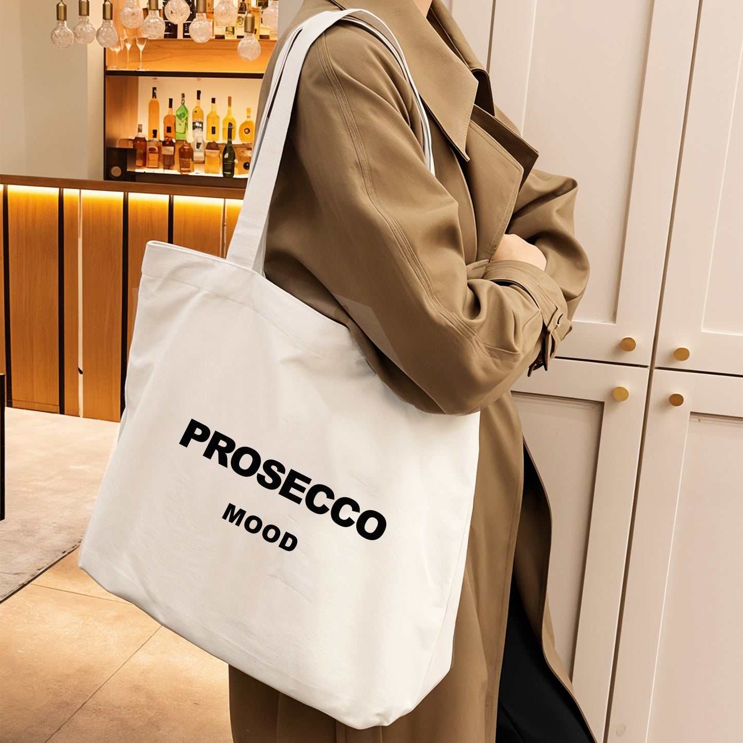 'Prosecco Mood' functional large tote bag