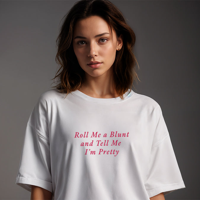 The 'Roll me a blunt' oversized Terry Cotton T-Shirt