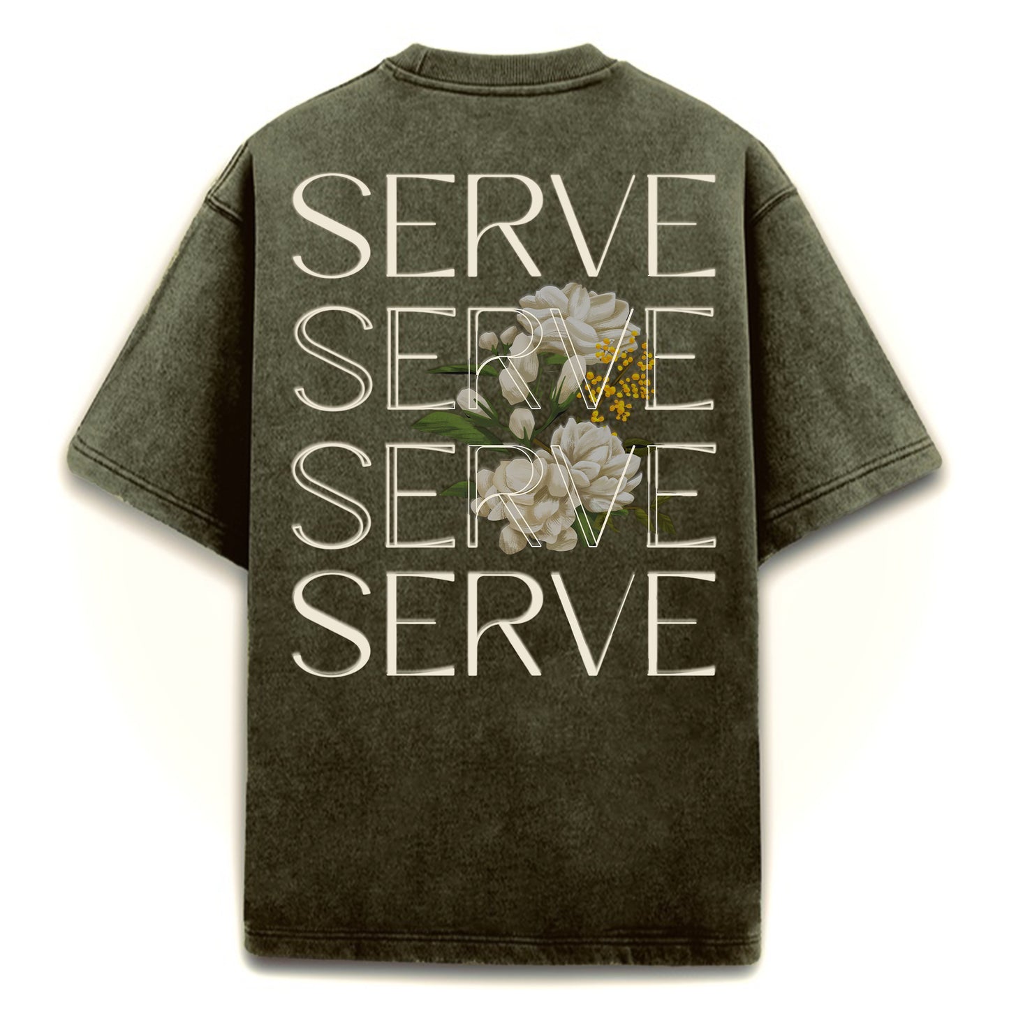 The 'Serve' graphic Oversized Acid Wash T-Shirt