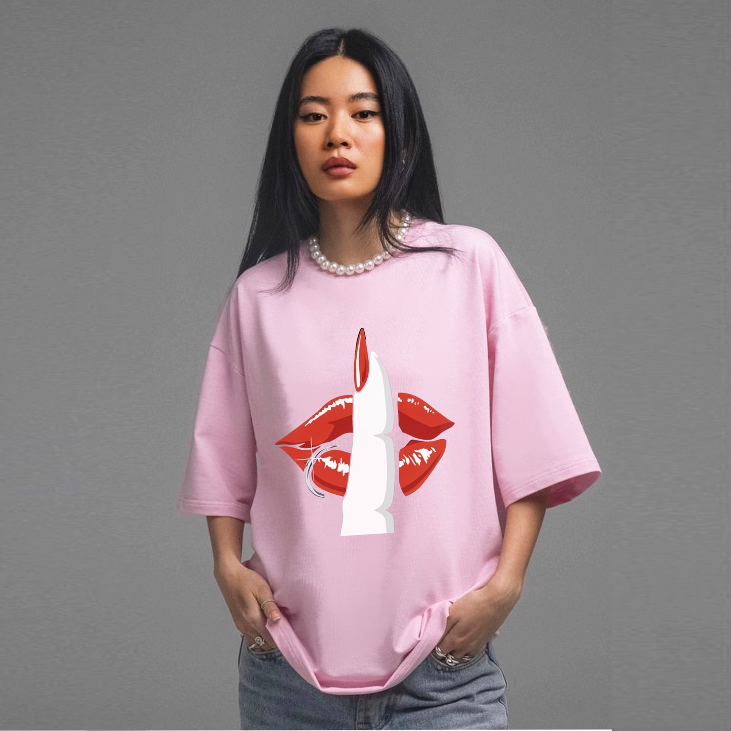 Shhh graphic Oversized Unisex T-Shirt