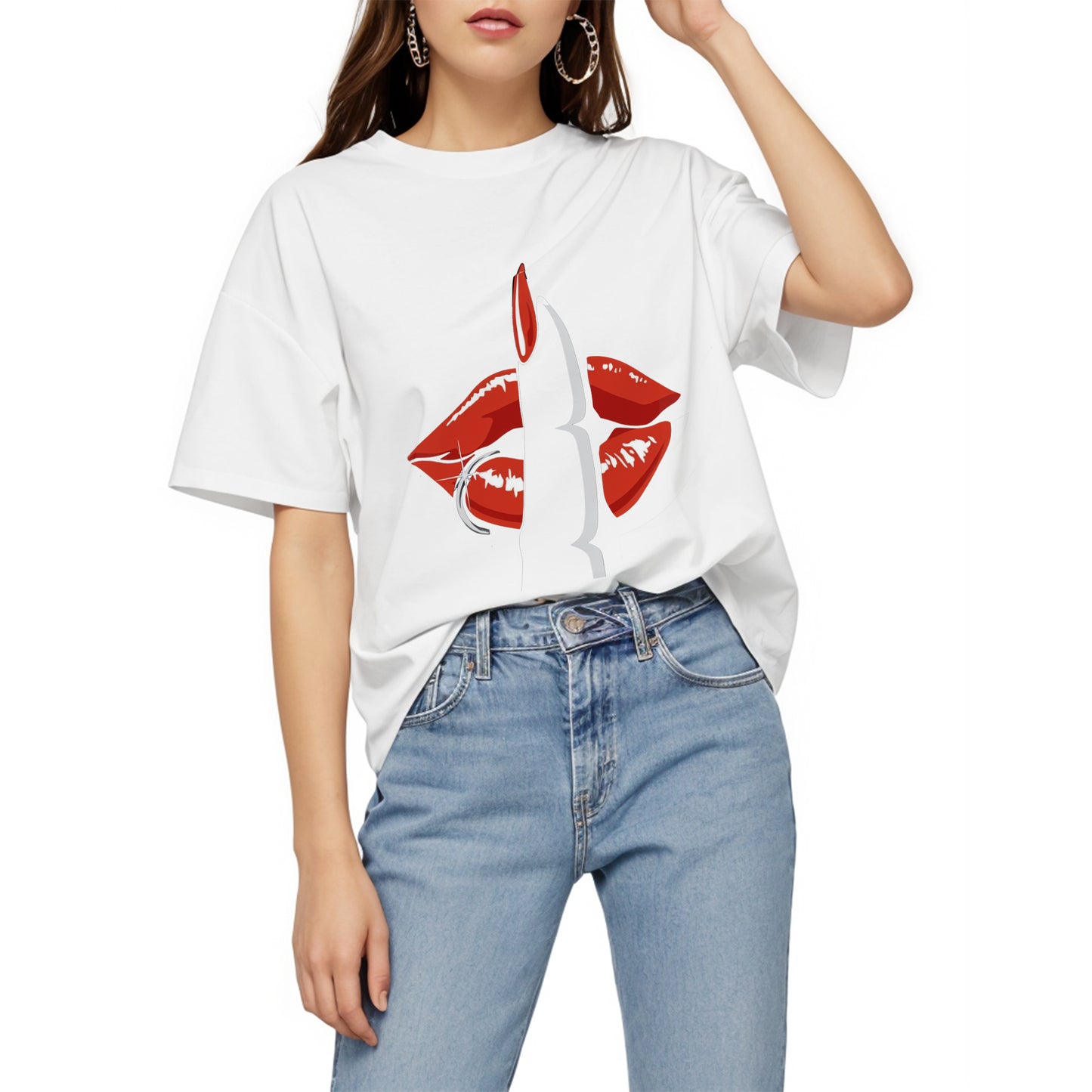 Shhh graphic Oversized Unisex T-Shirt