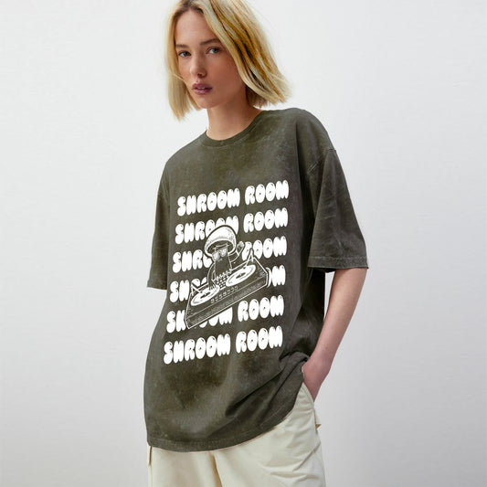 'Shroom Room' Oversized Unisex Acid Wash T-Shirt