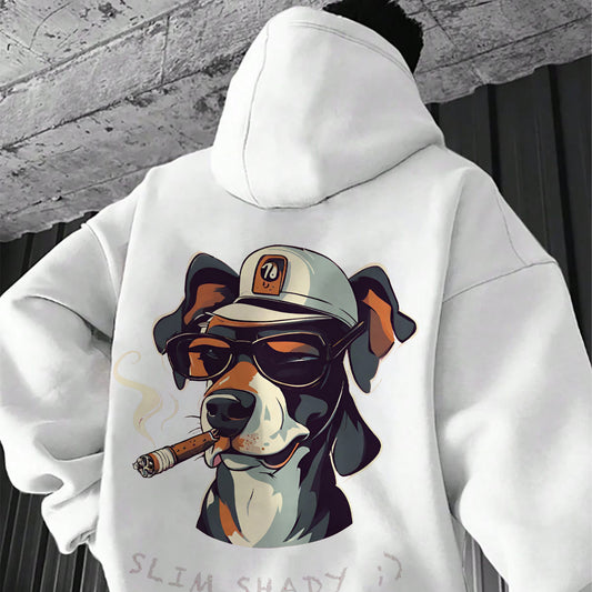 'Slim Shady' Unisex White Zipper Hoodie