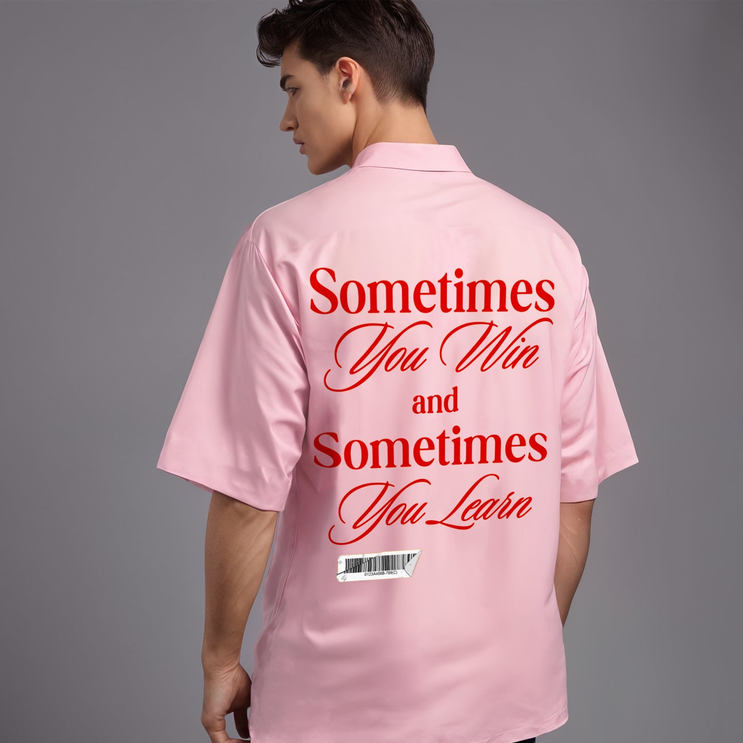 'Sometimes you win, sometimes you learn' Unisex Oversized Bowling Shirt